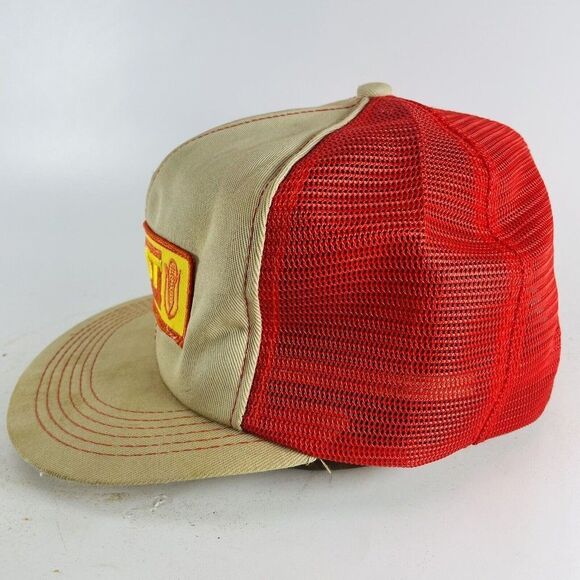 Garst Seed Corn Patch SnapBack Hat K-Products Farm Cap USA Tan Orange VTG Mesh - Picture 4 of 15
